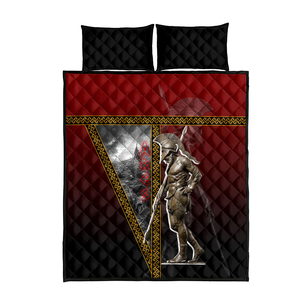 Ares Greek God Of War Quilt Bed Set Warrior Ancient Greek Mythology Art