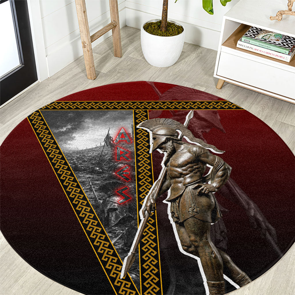 Ares Greek God Of War Round Carpet Warrior Ancient Greek Mythology Art