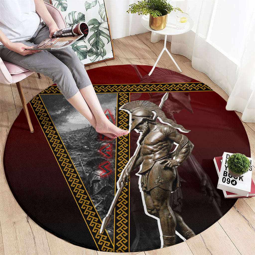 Ares Greek God Of War Round Carpet Warrior Ancient Greek Mythology Art