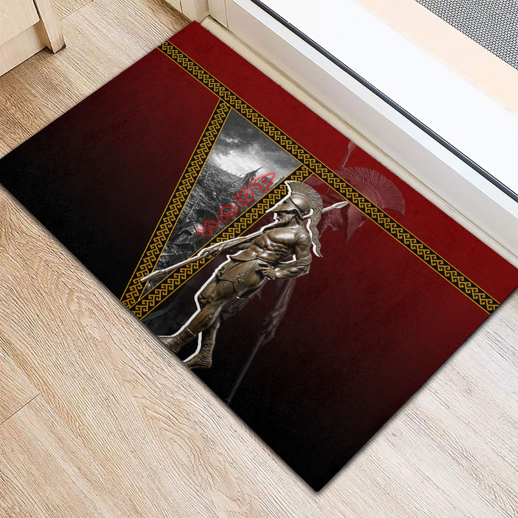 Ares Greek God Of War Rubber Doormat Warrior Ancient Greek Mythology Art