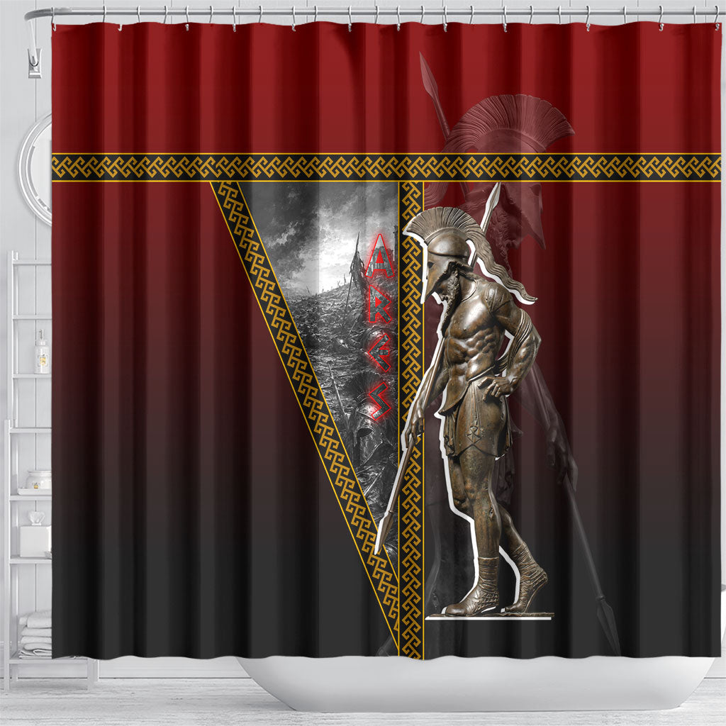 Ares Greek God Of War Shower Curtain Warrior Ancient Greek Mythology Art