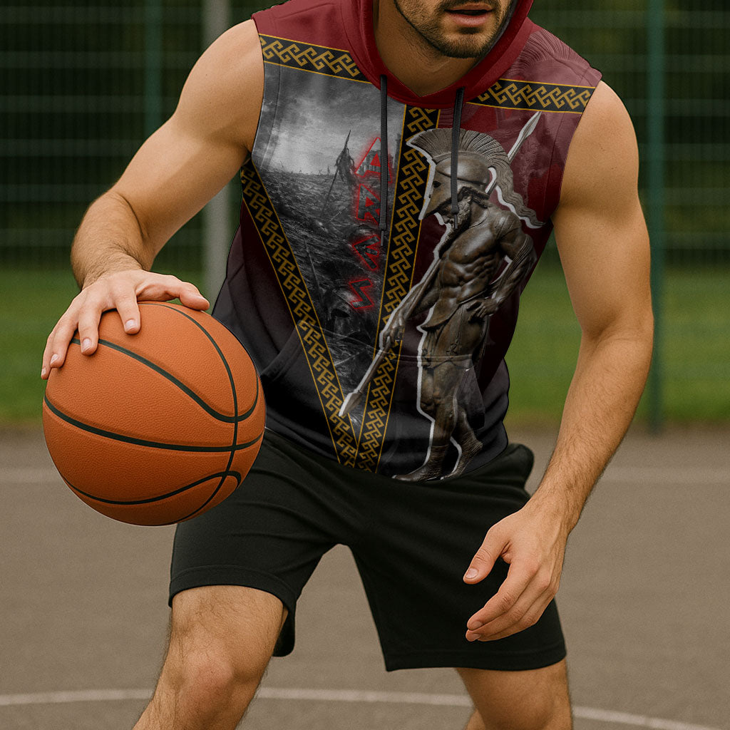 Ares Greek God Of War Sleeveless Hoodie Warrior Ancient Greek Mythology Art