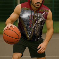 Ares Greek God Of War Sleeveless Zip Hoodie Warrior Ancient Greek Mythology Art