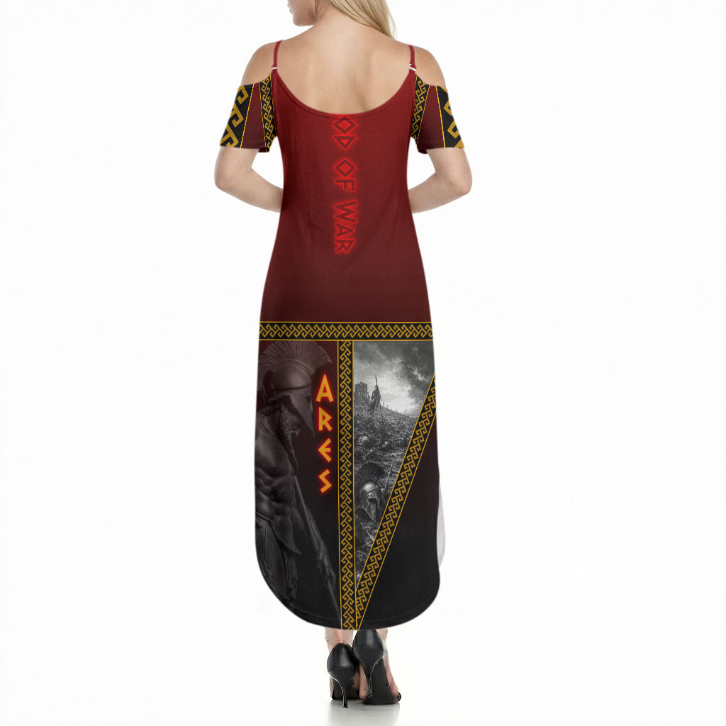 Ares Greek God Of War Summer Maxi Dress Warrior Ancient Greek Mythology Art