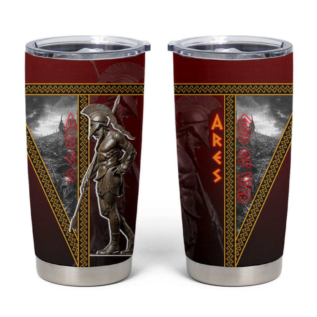 Ares Greek God Of War Tumbler Cup Warrior Ancient Greek Mythology Art