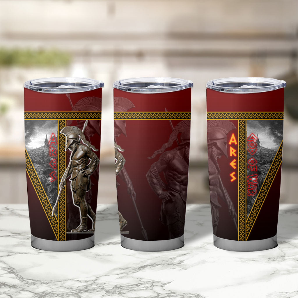 Ares Greek God Of War Tumbler Cup Warrior Ancient Greek Mythology Art