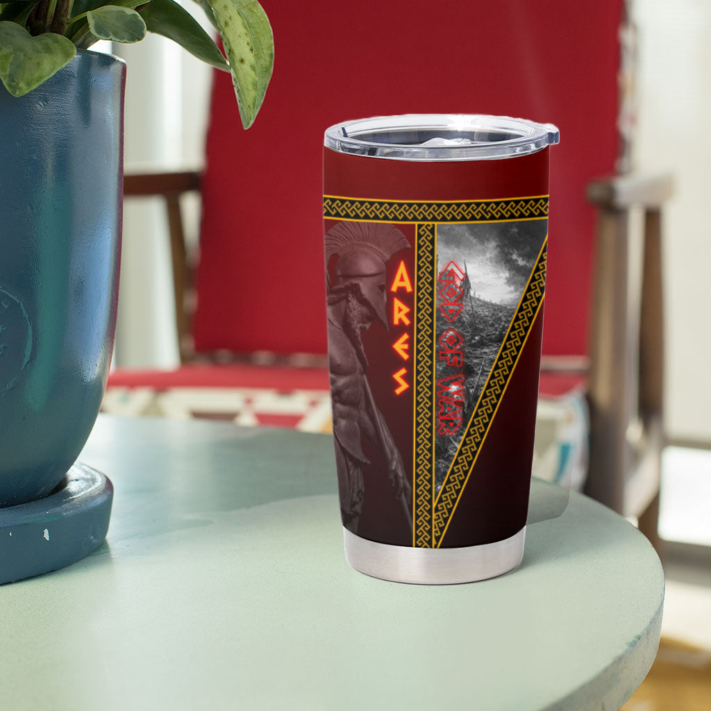 Ares Greek God Of War Tumbler Cup Warrior Ancient Greek Mythology Art