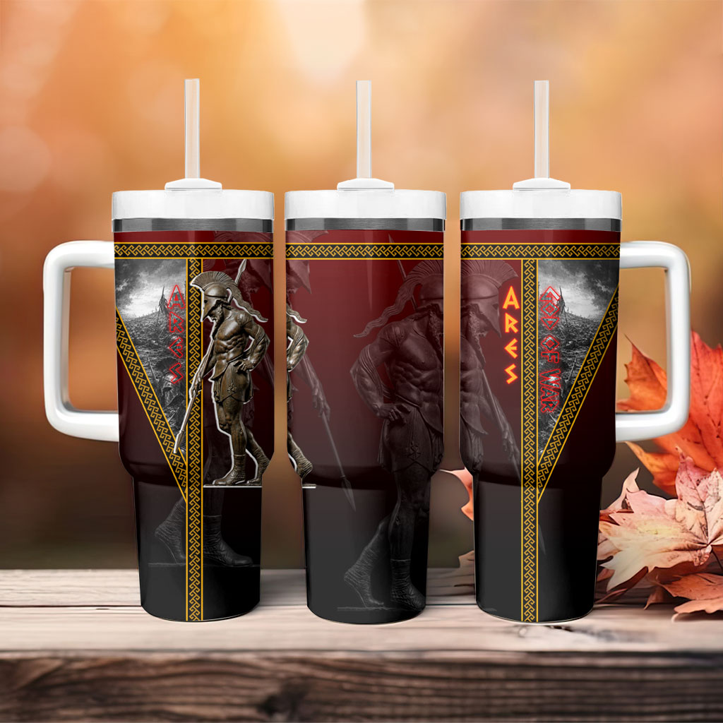Ares Greek God Of War Tumbler With Handle Warrior Ancient Greek Mythology Art