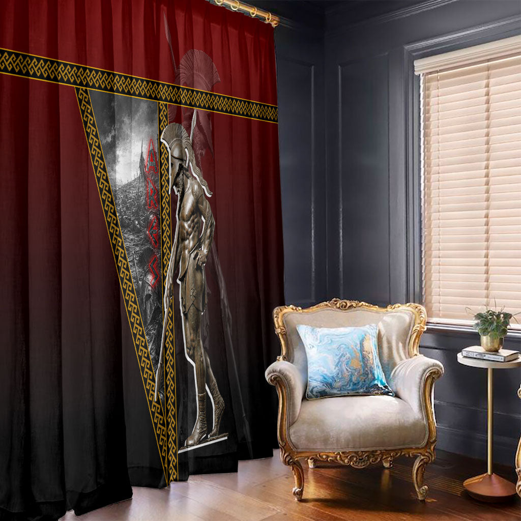 Ares Greek God Of War Window Curtain Warrior Ancient Greek Mythology Art