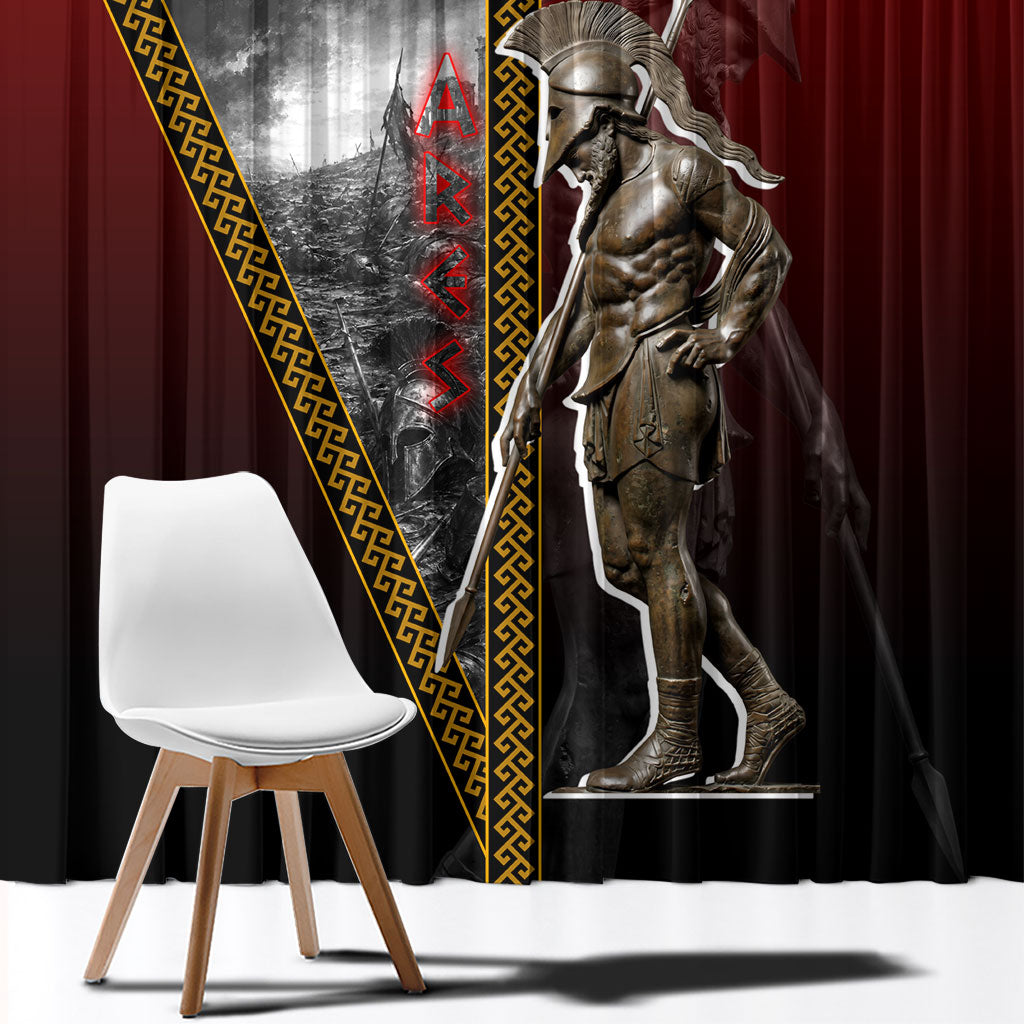 Ares Greek God Of War Window Curtain Warrior Ancient Greek Mythology Art