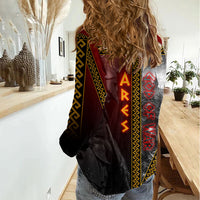 Ares Greek God Of War Women Casual Shirt Warrior Ancient Greek Mythology Art
