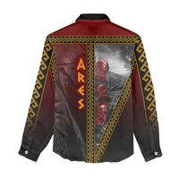 Ares Greek God Of War Women Casual Shirt Warrior Ancient Greek Mythology Art