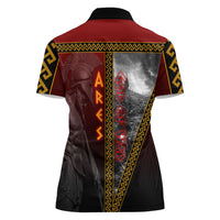 Ares Greek God Of War Women Polo Shirt Warrior Ancient Greek Mythology Art