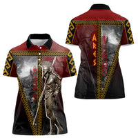 Ares Greek God Of War Women Polo Shirt Warrior Ancient Greek Mythology Art
