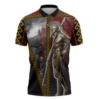 Ares Greek God Of War Zipper Polo Shirt Warrior Ancient Greek Mythology Art