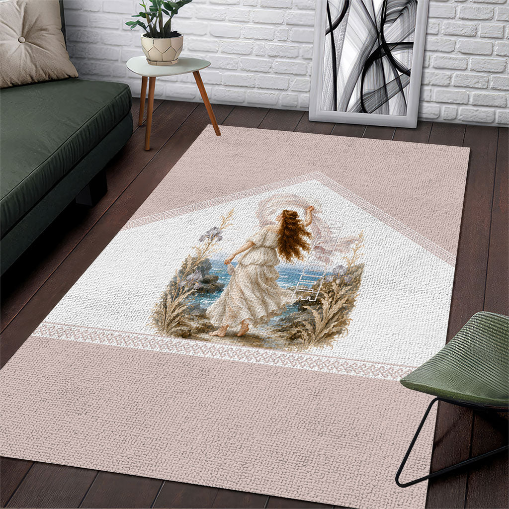 Aphrodite Greek Goddess Area Rug Classical Mythology Vintage Art Ocean Scene