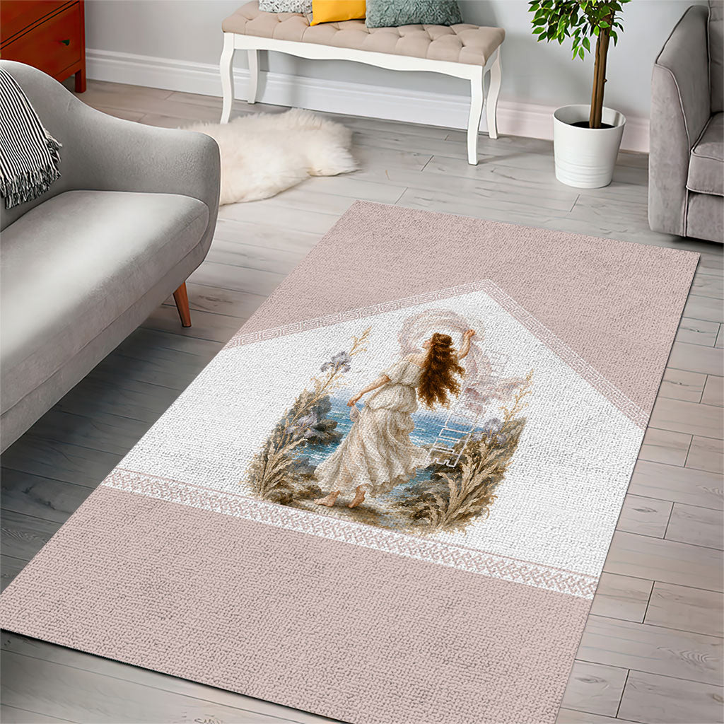 Aphrodite Greek Goddess Area Rug Classical Mythology Vintage Art Ocean Scene