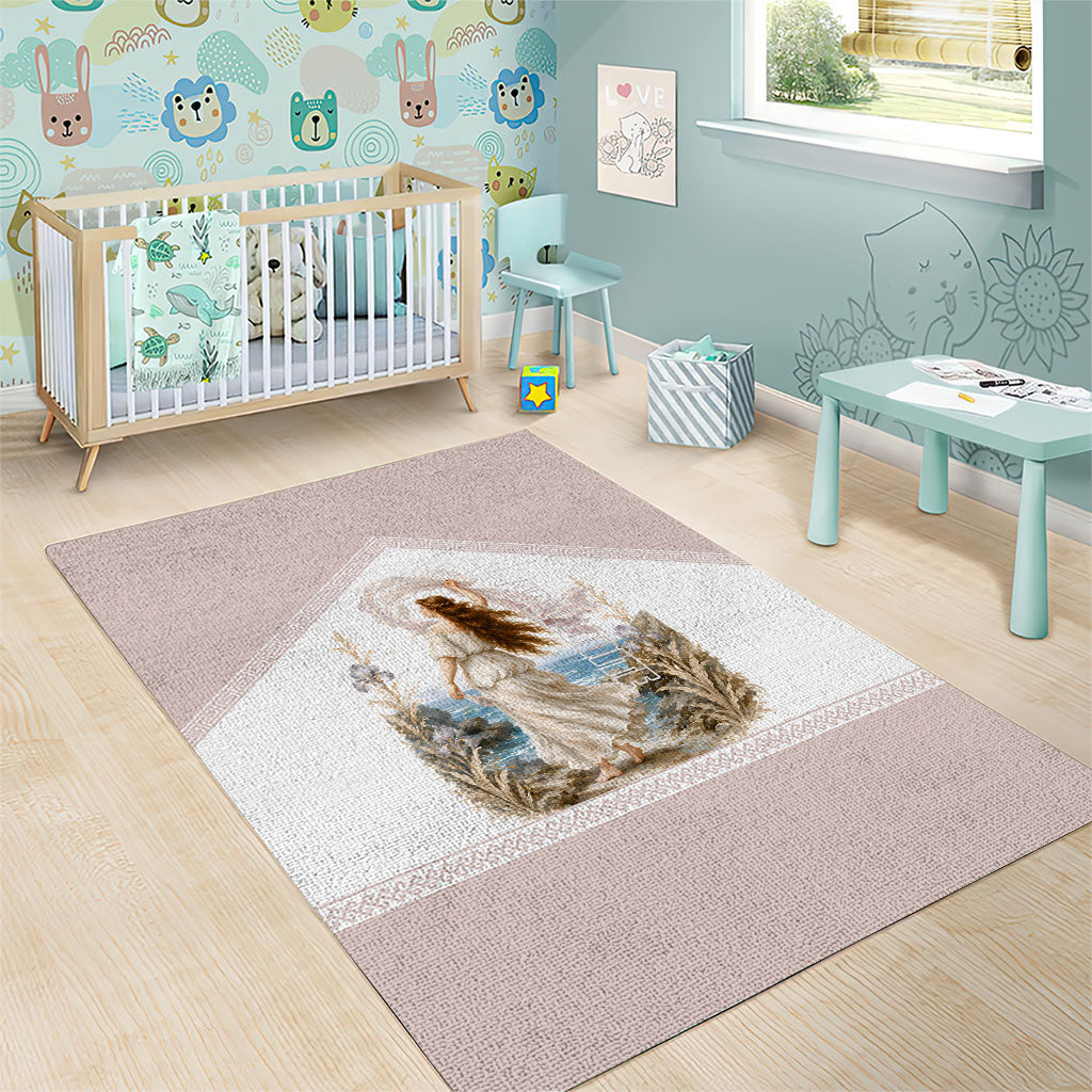Aphrodite Greek Goddess Area Rug Classical Mythology Vintage Art Ocean Scene