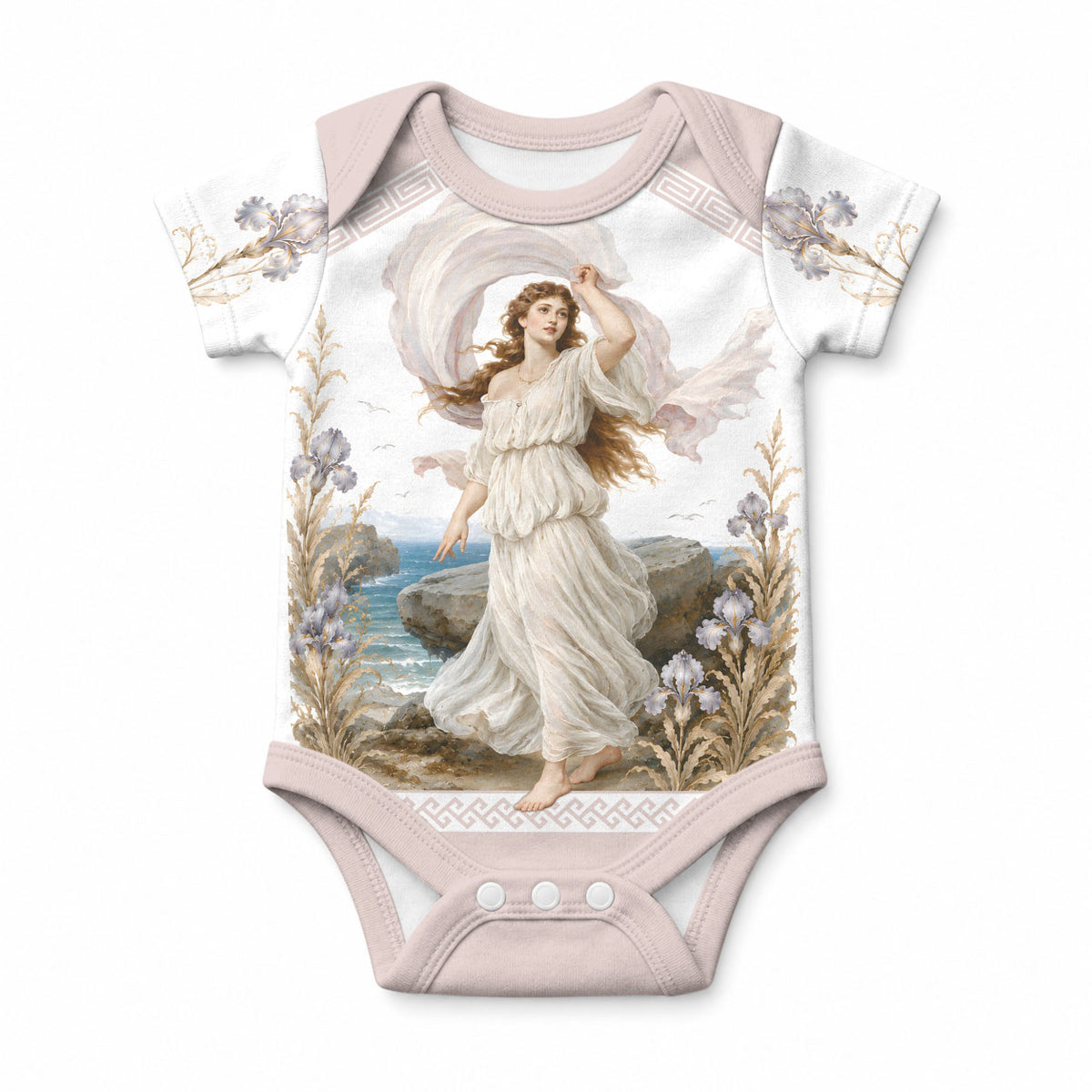 Aphrodite Greek Goddess Baby Onesie Classical Mythology Vintage Art Ocean Scene