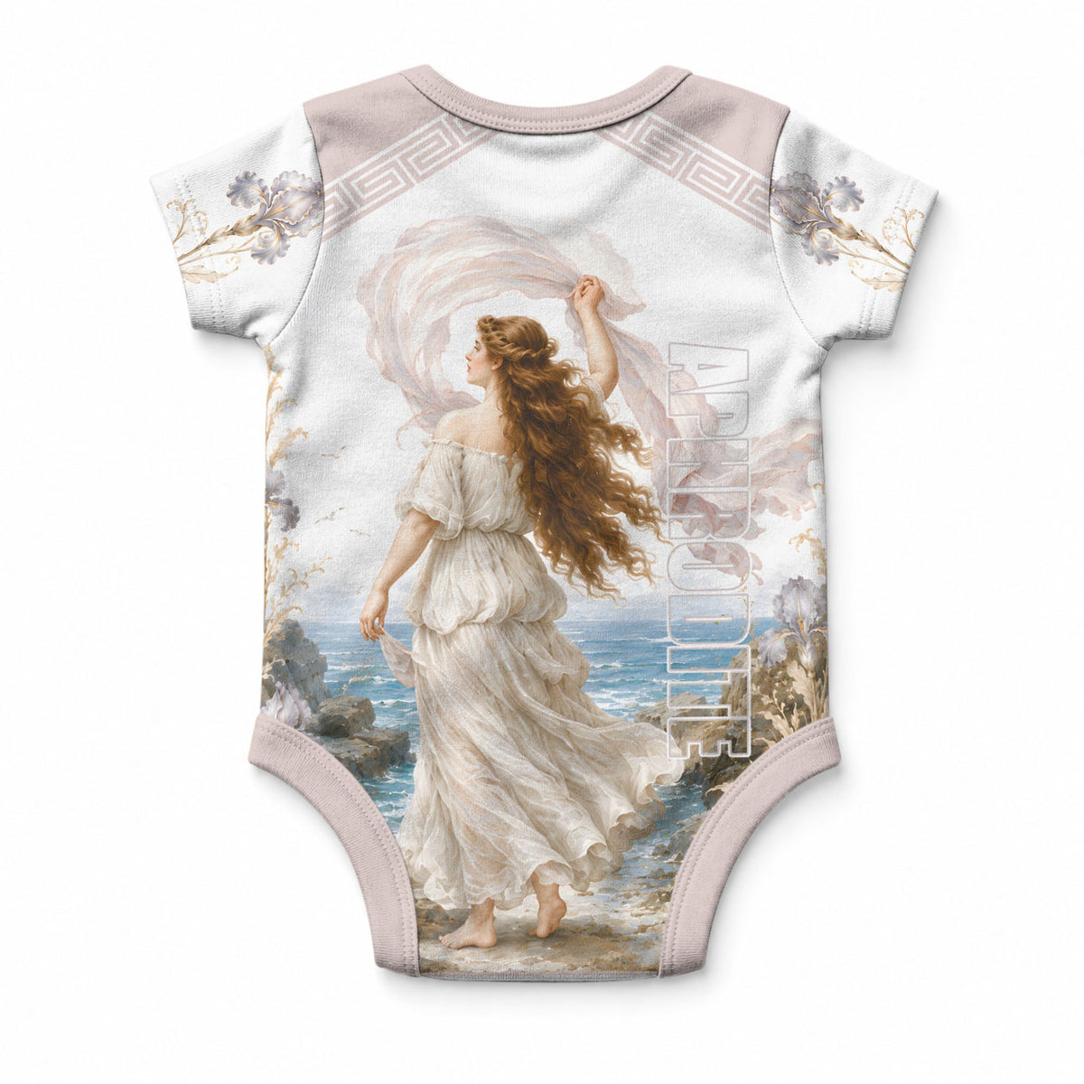 Aphrodite Greek Goddess Baby Onesie Classical Mythology Vintage Art Ocean Scene