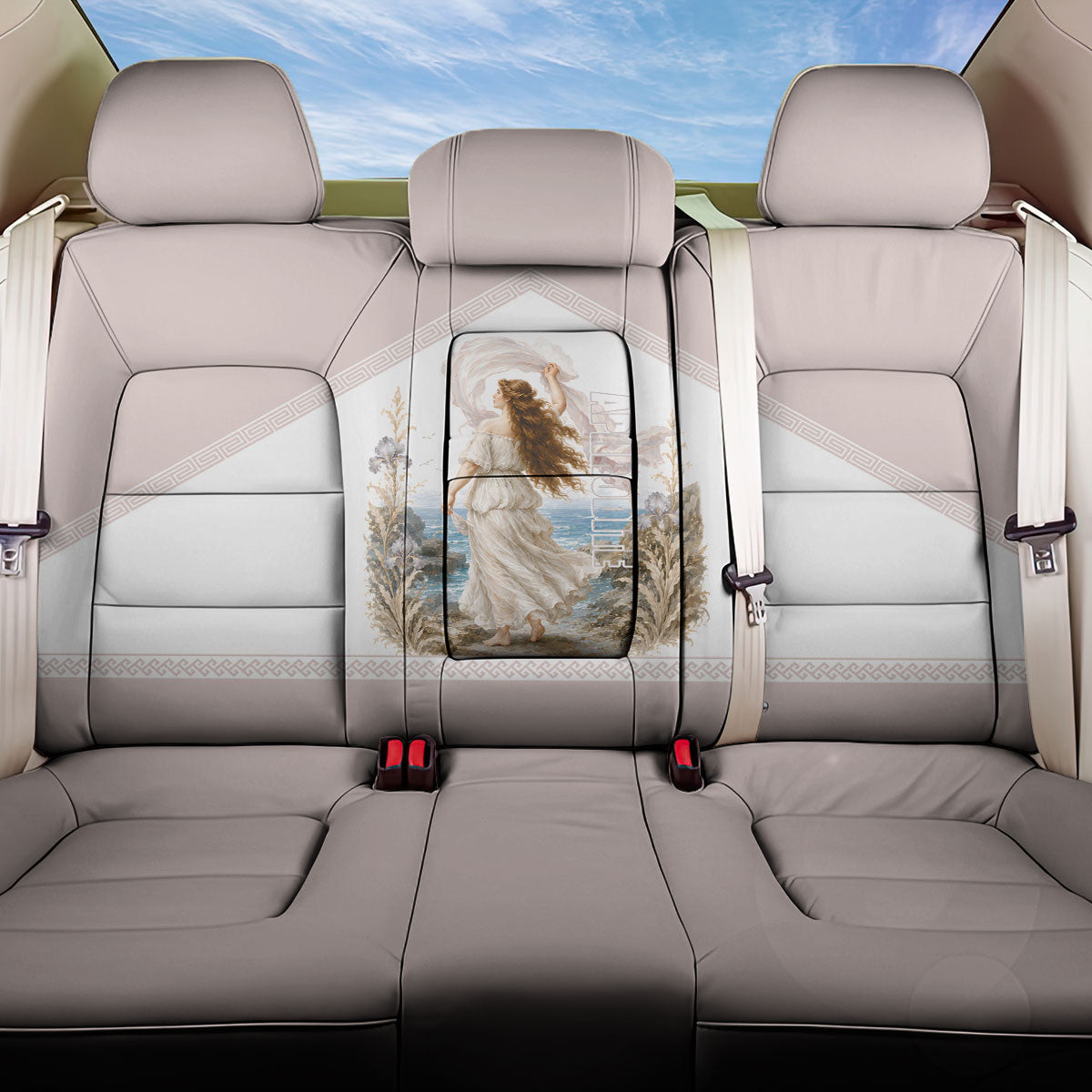Aphrodite Greek Goddess Back Car Seat Cover Classical Mythology Vintage Art Ocean Scene