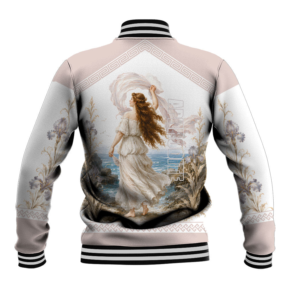 Aphrodite Greek Goddess Baseball Jacket Classical Mythology Vintage Art Ocean Scene
