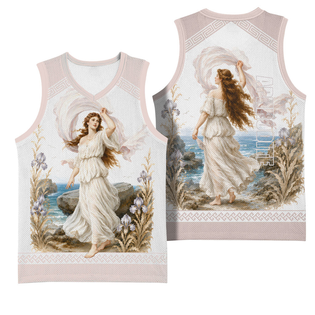 Aphrodite Greek Goddess Basketball Jersey Classical Mythology Vintage Art Ocean Scene