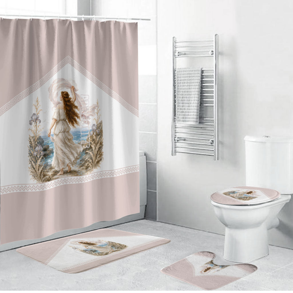 Aphrodite Greek Goddess Bathroom Set Classical Mythology Vintage Art Ocean Scene