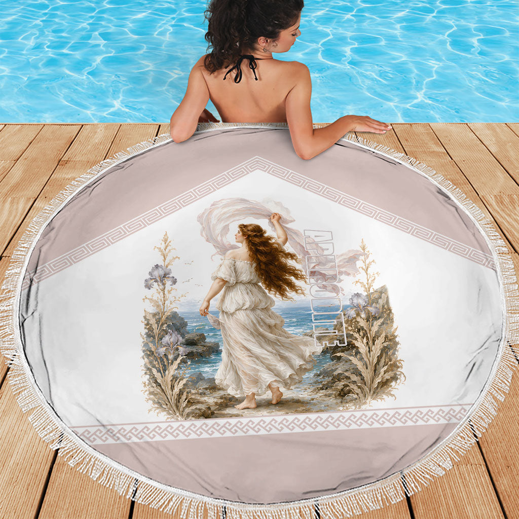 Aphrodite Greek Goddess Beach Blanket Classical Mythology Vintage Art Ocean Scene