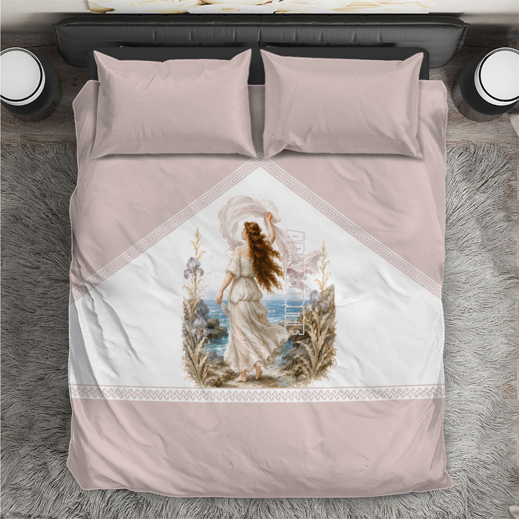 Aphrodite Greek Goddess Bedding Set Classical Mythology Vintage Art Ocean Scene