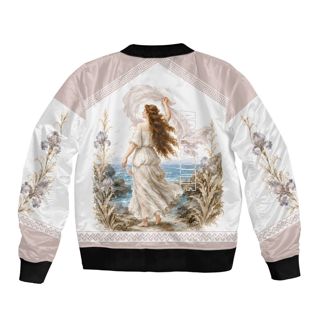 Aphrodite Greek Goddess Bomber Jacket Classical Mythology Vintage Art Ocean Scene
