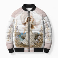 Aphrodite Greek Goddess Bomber Puffer Jacket Classical Mythology Vintage Art Ocean Scene