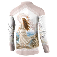 Aphrodite Greek Goddess Button Sweatshirt Classical Mythology Vintage Art Ocean Scene