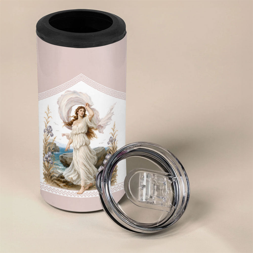 Aphrodite Greek Goddess 4 in 1 Can Cooler Tumbler Classical Mythology Vintage Art Ocean Scene