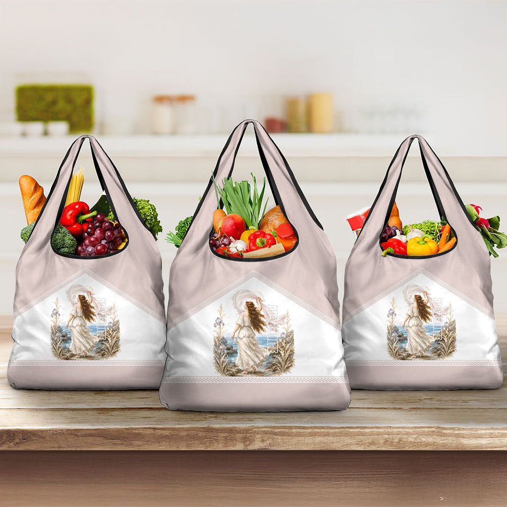 Aphrodite Greek Goddess Grocery Bag Classical Mythology Vintage Art Ocean Scene