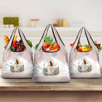 Aphrodite Greek Goddess Grocery Bag Classical Mythology Vintage Art Ocean Scene