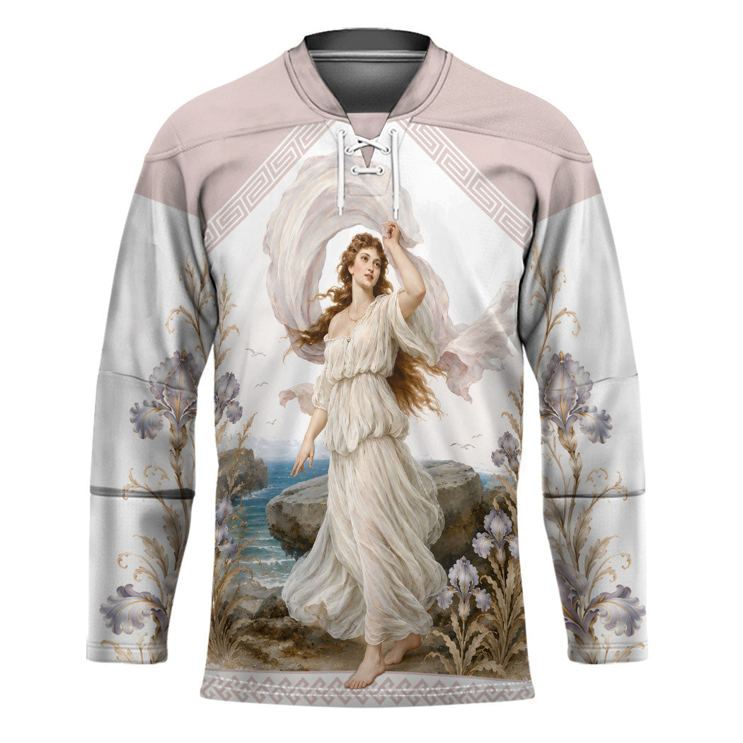 Aphrodite Greek Goddess Hockey Jersey Classical Mythology Vintage Art Ocean Scene