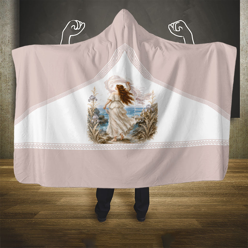 Aphrodite Greek Goddess Hooded Blanket Classical Mythology Vintage Art Ocean Scene