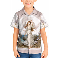 Aphrodite Greek Goddess Kid Hawaiian Shirt Classical Mythology Vintage Art Ocean Scene