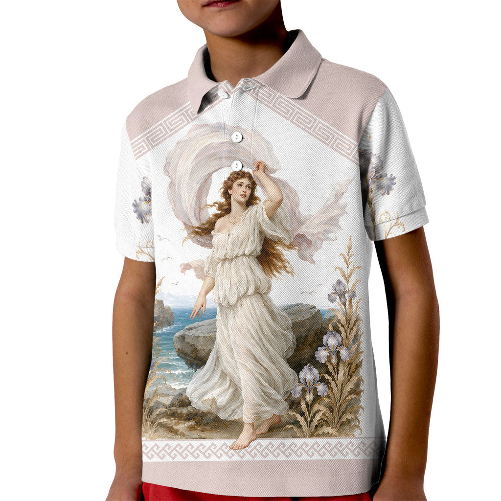 Aphrodite Greek Goddess Kid Polo Shirt Classical Mythology Vintage Art Ocean Scene