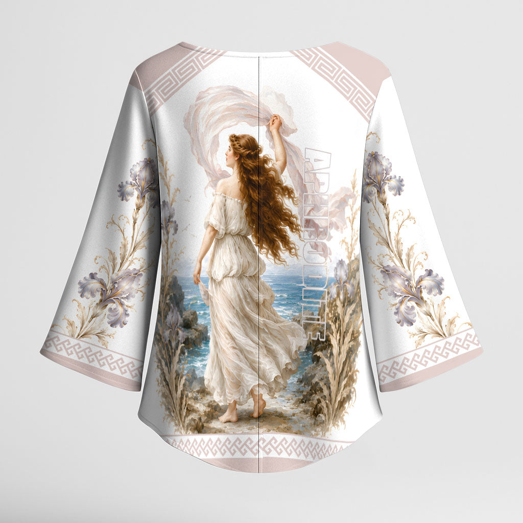 Aphrodite Greek Goddess Kimono Sleeve Blouse Classical Mythology Vintage Art Ocean Scene