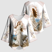 Aphrodite Greek Goddess Kimono Sleeve Blouse Classical Mythology Vintage Art Ocean Scene
