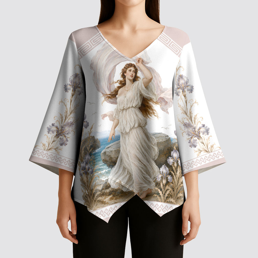 Aphrodite Greek Goddess Kimono Sleeve Blouse Classical Mythology Vintage Art Ocean Scene