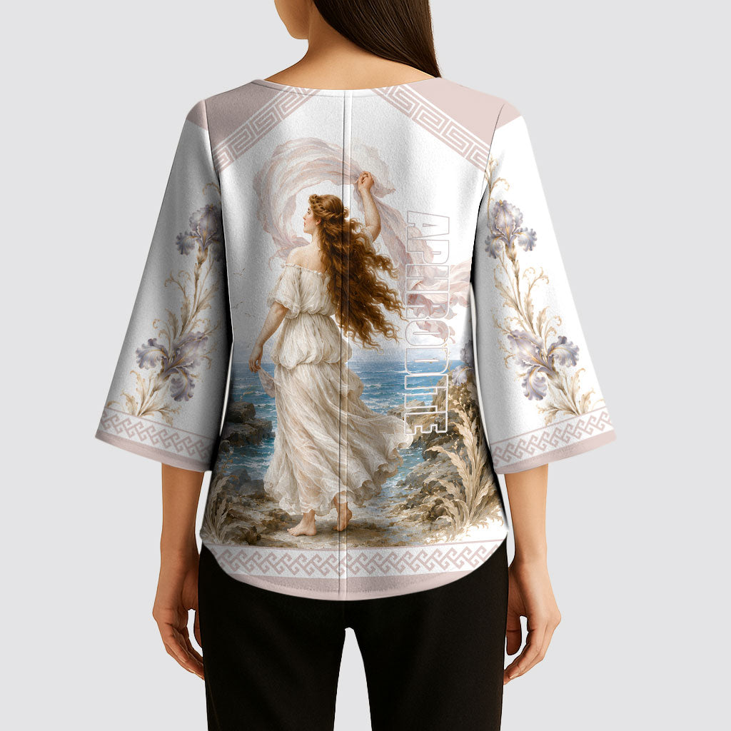 Aphrodite Greek Goddess Kimono Sleeve Blouse Classical Mythology Vintage Art Ocean Scene