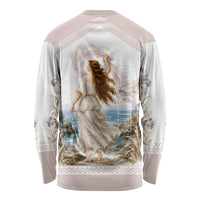 Aphrodite Greek Goddess Long Sleeve Shirt Classical Mythology Vintage Art Ocean Scene