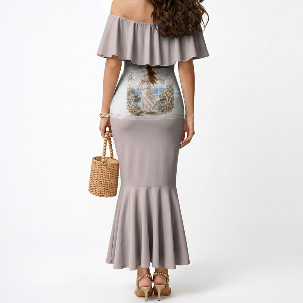Aphrodite Greek Goddess Mermaid Dress Classical Mythology Vintage Art Ocean Scene
