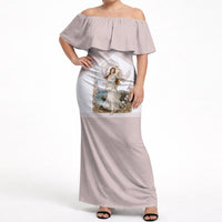 Aphrodite Greek Goddess Off Shoulder Maxi Dress Classical Mythology Vintage Art Ocean Scene