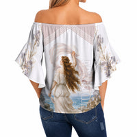 Aphrodite Greek Goddess Off Shoulder Wrap Waist Top Classical Mythology Vintage Art Ocean Scene