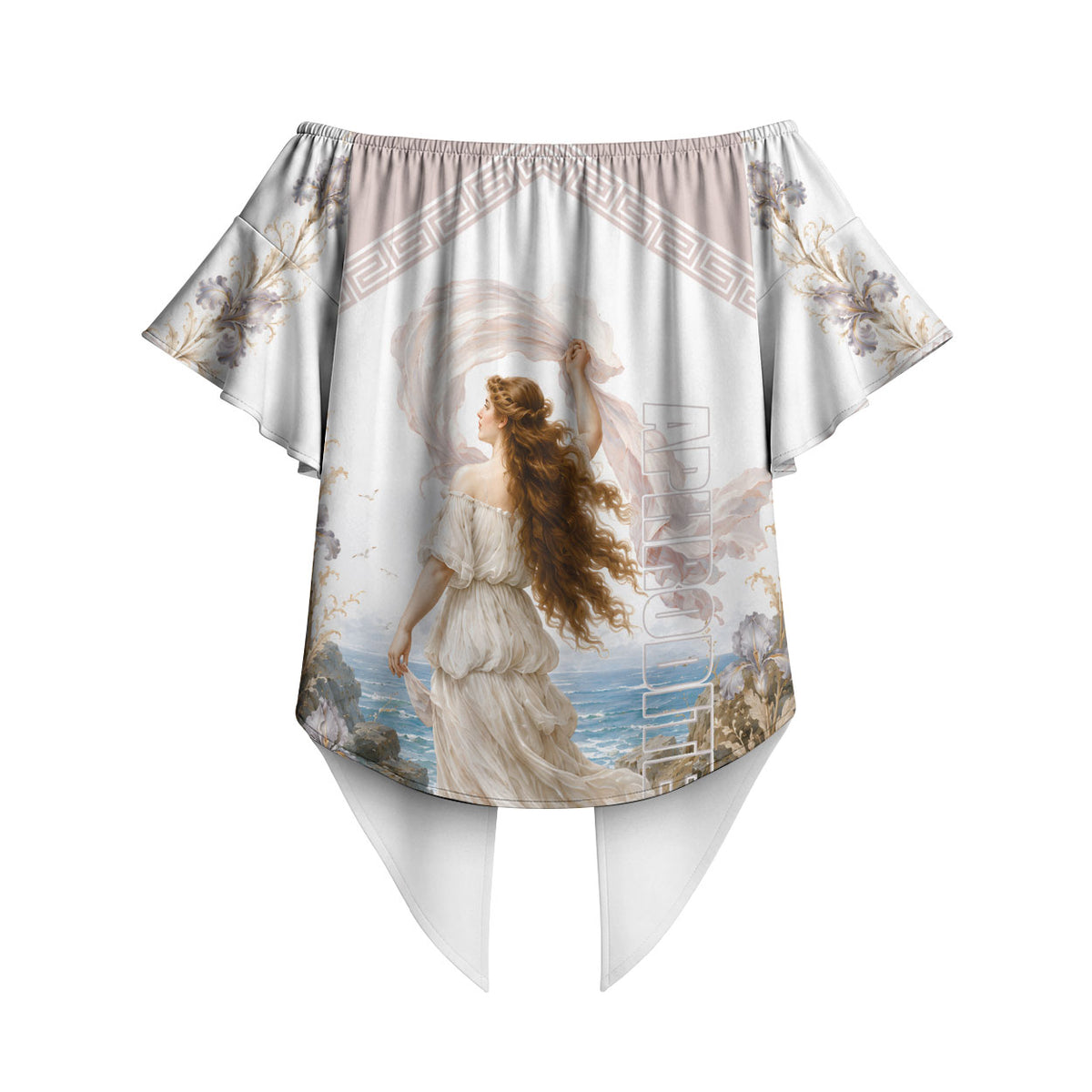 Aphrodite Greek Goddess Off Shoulder Wrap Waist Top Classical Mythology Vintage Art Ocean Scene