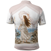 Aphrodite Greek Goddess Polo Shirt Classical Mythology Vintage Art Ocean Scene